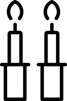 Jewish Candles Engraving Svg Design, Free Vectors File
